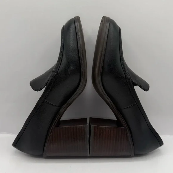 Crown Vintage Black Leather Chunky Loafer Pumps Women's Size 8 M - Picture 5 of 8